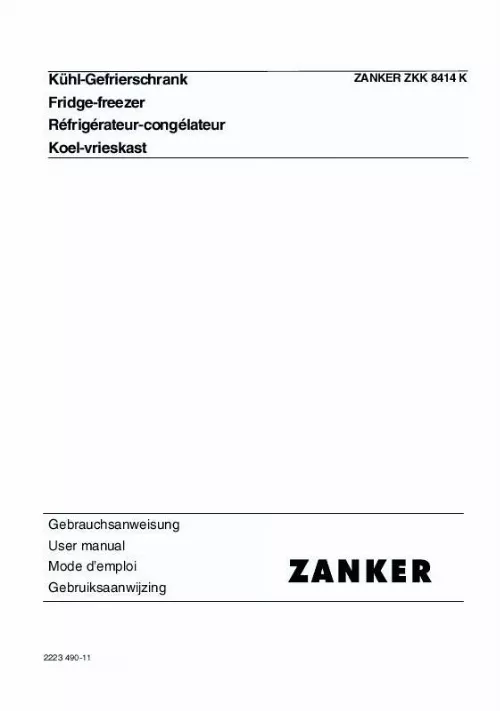 Mode d'emploi ZANKER ZKK8414K
