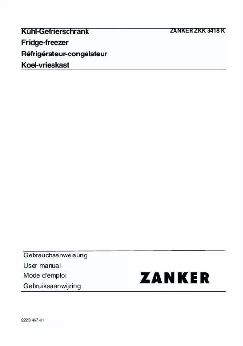 Mode d'emploi ZANKER ZKK8418K