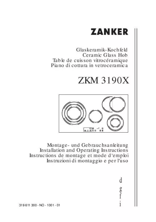 Mode d'emploi ZANKER ZKM 3190X