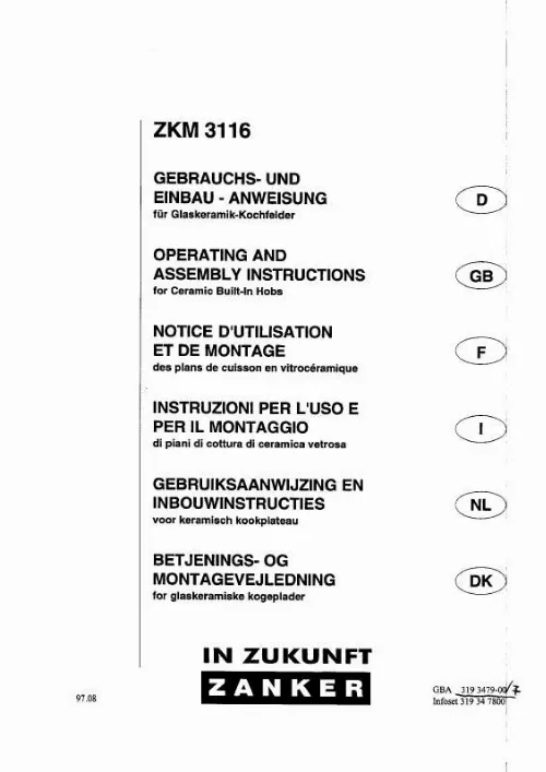 Mode d'emploi ZANKER ZKM3116KG