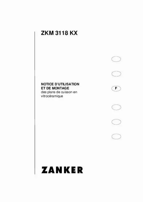 Mode d'emploi ZANKER ZKM3118KX