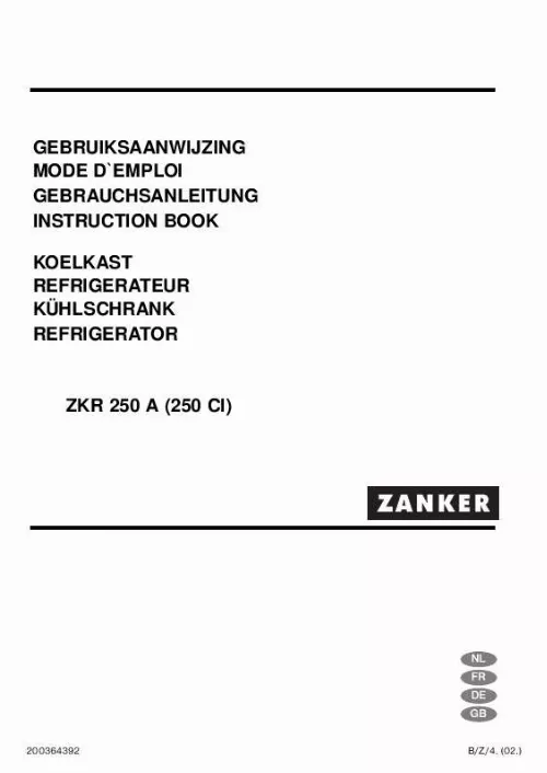 Mode d'emploi ZANKER ZKR 250 A
