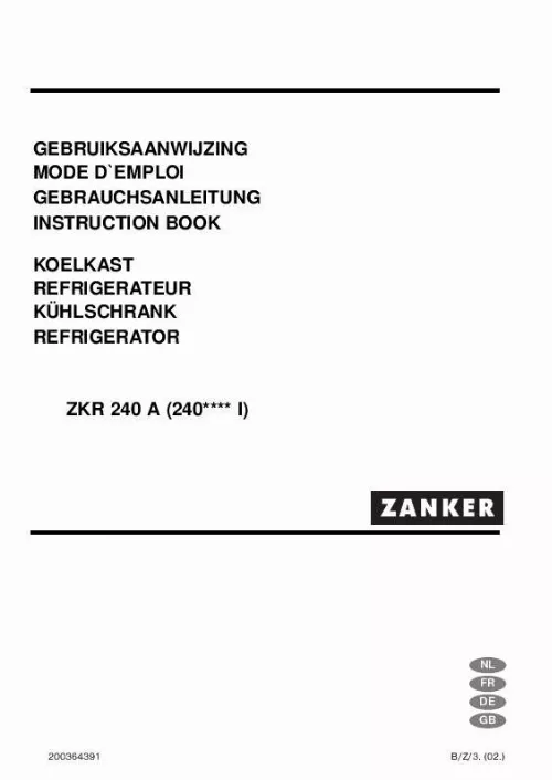 Mode d'emploi ZANKER ZKR240A