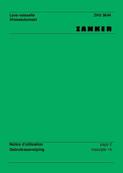 Mode d'emploi ZANKER ZKS5644A