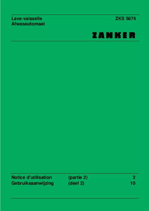 Mode d'emploi ZANKER ZKS5674S
