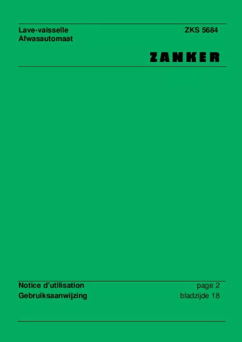 Mode d'emploi ZANKER ZKS5684S
