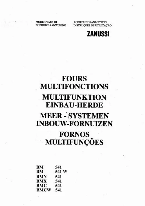 Mode d'emploi ZANUSSI BMX541