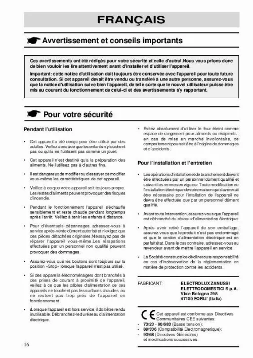 Mode d'emploi ZANUSSI BST6A