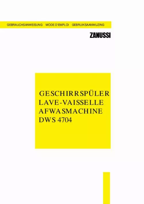 Mode d'emploi ZANUSSI DWS4704