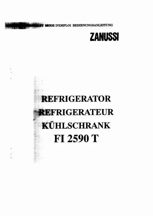 Mode d'emploi ZANUSSI FI2590T