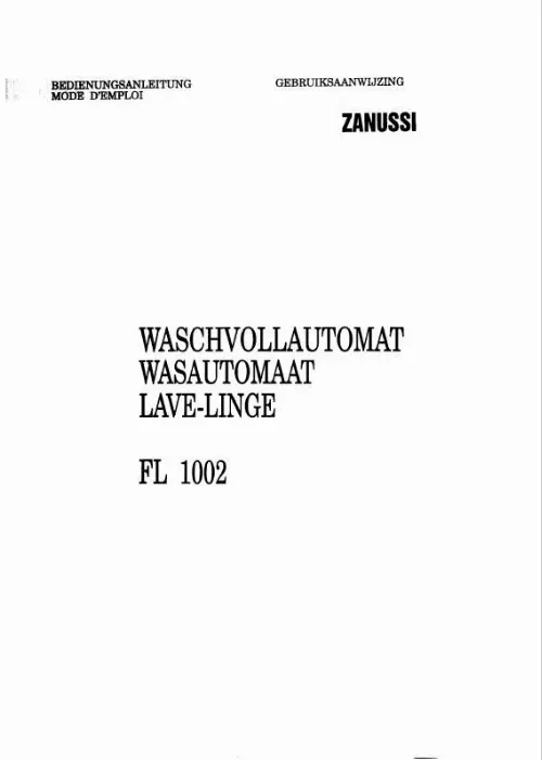 Mode d'emploi ZANUSSI FL1002