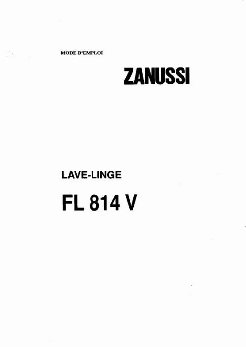 Mode d'emploi ZANUSSI FL814V