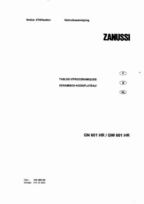 Mode d'emploi ZANUSSI GW601HR2