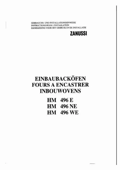 Mode d'emploi ZANUSSI HM496NE