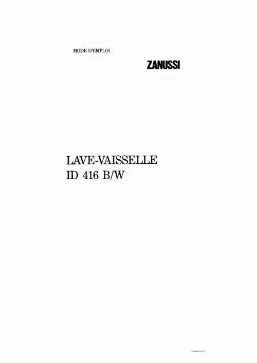 Mode d'emploi ZANUSSI ID416B