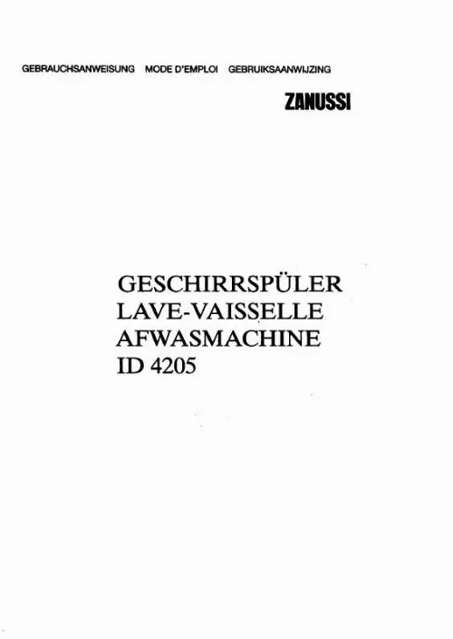 Mode d'emploi ZANUSSI ID4205S