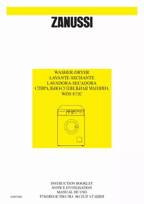 Mode d'emploi ZANUSSI WDS872C