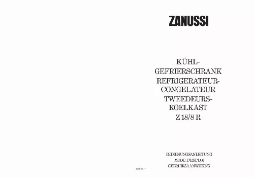 Mode d'emploi ZANUSSI Z18/8R