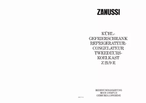 Mode d'emploi ZANUSSI Z21/9R