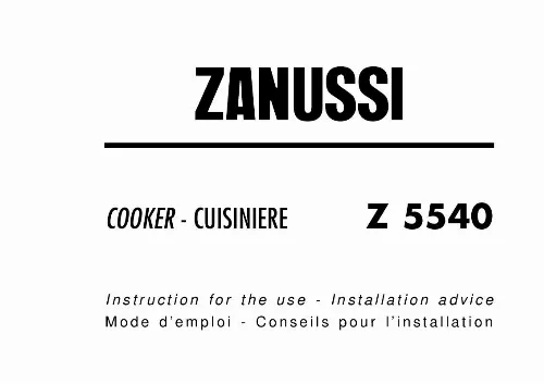 Mode d'emploi ZANUSSI Z550GB