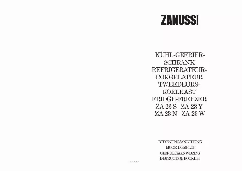 Mode d'emploi ZANUSSI ZA23Y