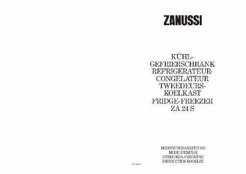 Mode d'emploi ZANUSSI ZA24S
