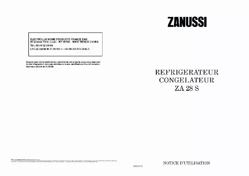Mode d'emploi ZANUSSI ZA28S