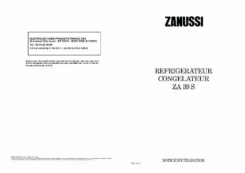 Mode d'emploi ZANUSSI ZA39S