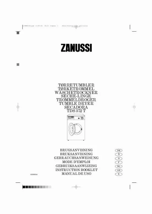 Mode d'emploi ZANUSSI ZAN TDS372T DK-N-B-NL-OS