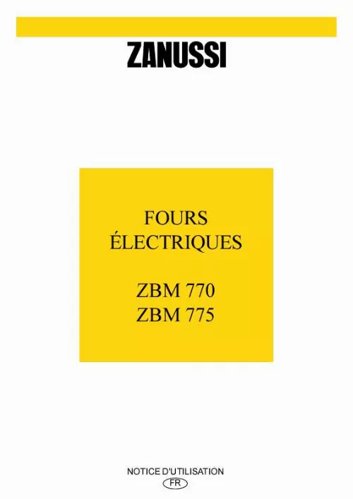 Mode d'emploi ZANUSSI ZBM775W