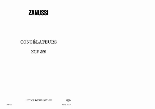 Mode d'emploi ZANUSSI ZCF389