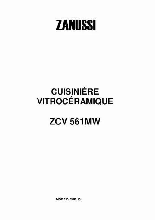 Mode d'emploi ZANUSSI ZCV561MW