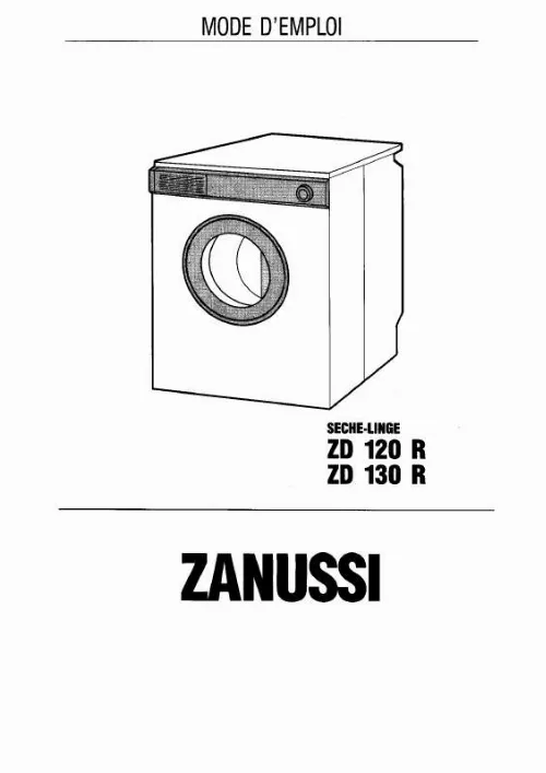 Mode d'emploi ZANUSSI ZD120R