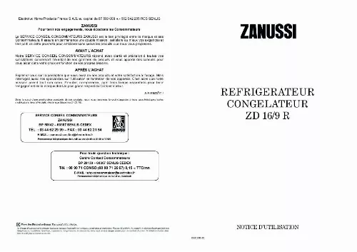 Mode d'emploi ZANUSSI ZD16/9R