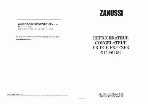 Mode d'emploi ZANUSSI ZD19/6DAC