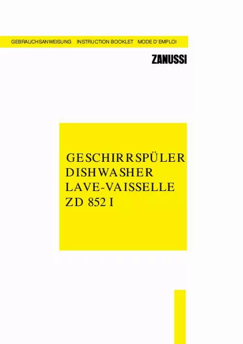 Mode d'emploi ZANUSSI ZD852I