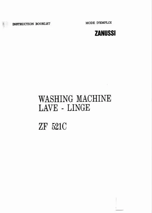 Mode d'emploi ZANUSSI ZF521C