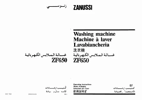 Mode d'emploi ZANUSSI ZF650