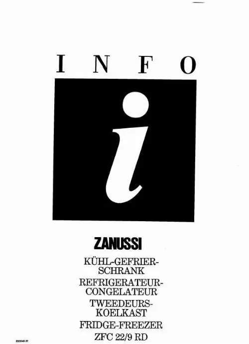 Mode d'emploi ZANUSSI ZFC22/9RD