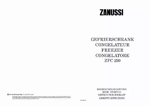 Mode d'emploi ZANUSSI ZFC230