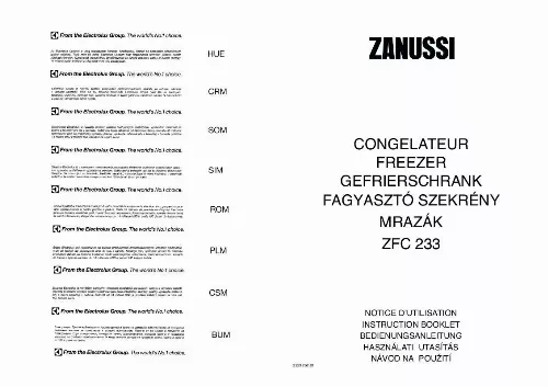 Mode d'emploi ZANUSSI ZFC233