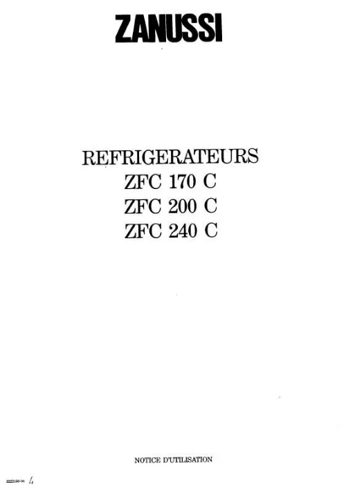 Mode d'emploi ZANUSSI ZFC240C