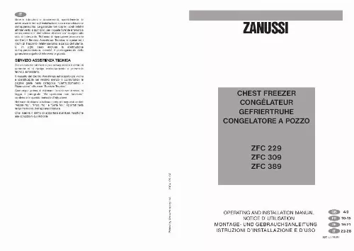 Mode d'emploi ZANUSSI ZFC309