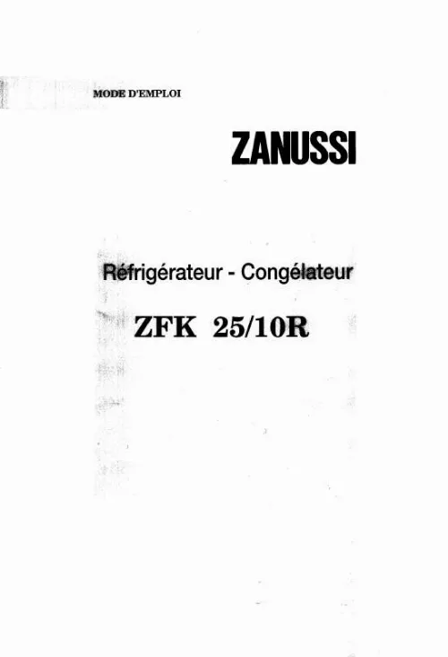 Mode d'emploi ZANUSSI ZFK25/10R