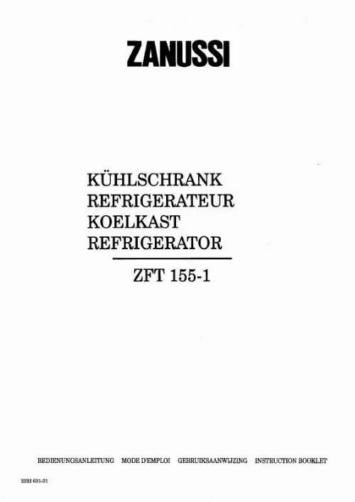 Mode d'emploi ZANUSSI ZFT155-1