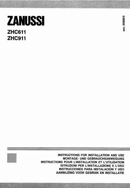 Mode d'emploi ZANUSSI ZHC911N