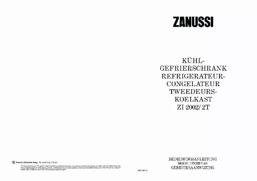 Mode d'emploi ZANUSSI ZI2002/2T