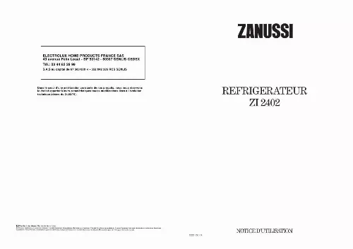 Mode d'emploi ZANUSSI ZI2402