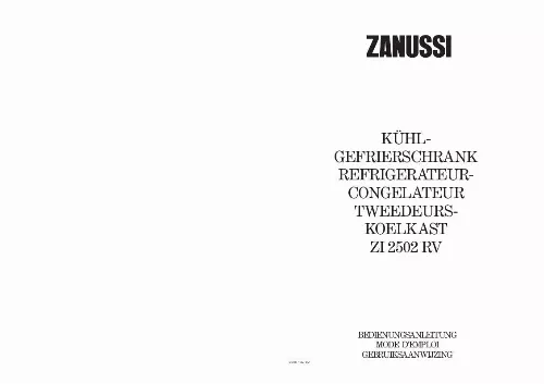 Mode d'emploi ZANUSSI ZI2502RV