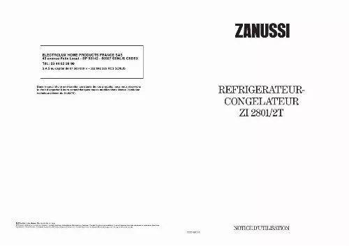 Mode d'emploi ZANUSSI ZI2801/2T